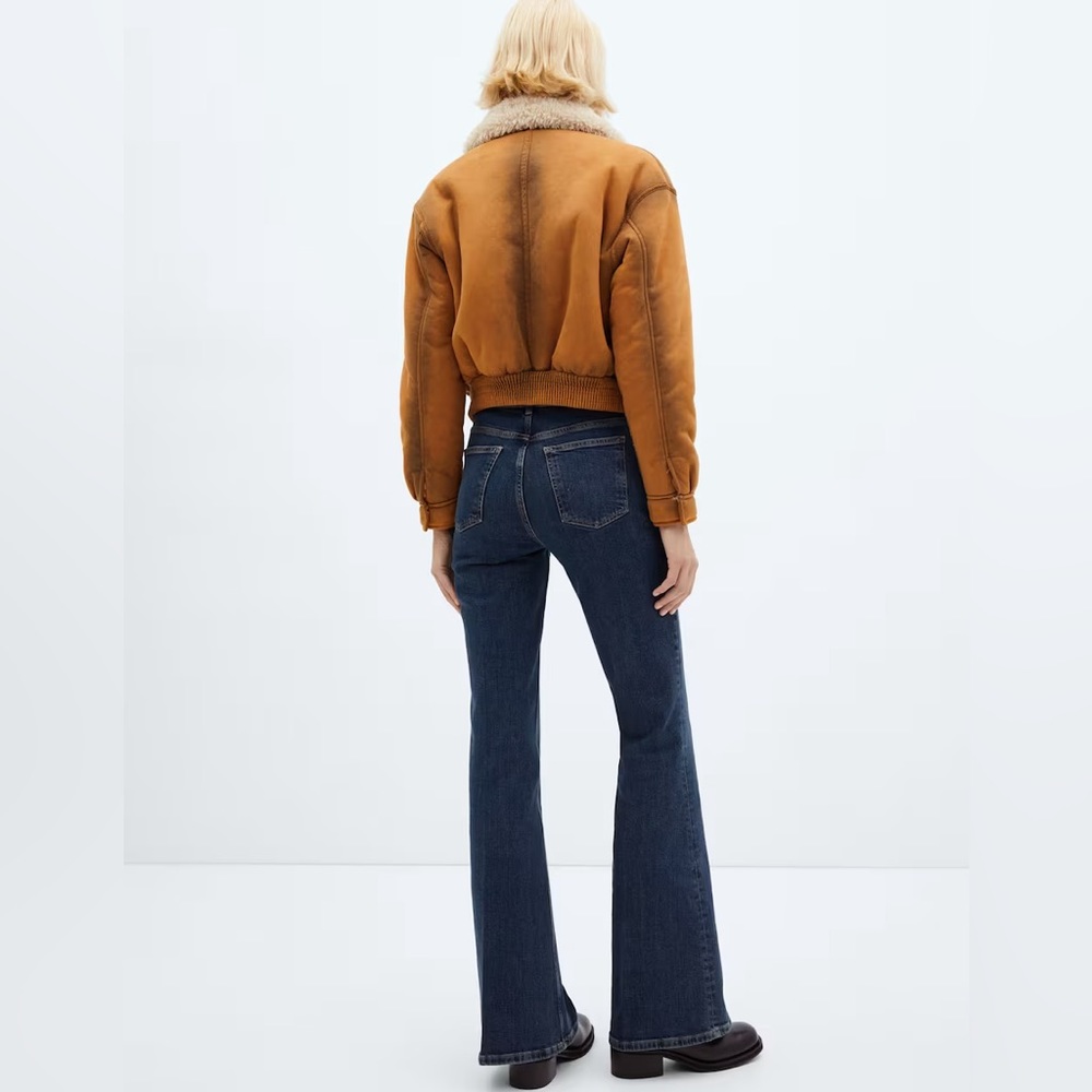 Mango Worn-Effect Shearling Jacket - image 6